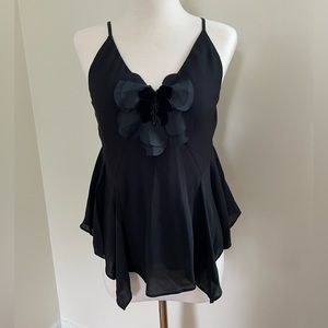 Rebecca Taylor Black Silk Sleeveless Blouse